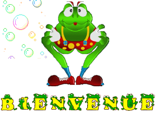 Gif animé bienvenue grenouille